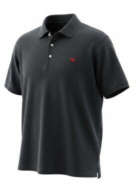 Perlis Black Crawfish Embroidered Supima Cotton Polo Shirt Men's L